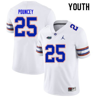 Youth Florida Gators #25 Ethan Pouncey NCAA Nike White Authentic Stitched College Football Jersey PWQ5762SS